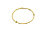 Brass Circle Charm, 2 Raw Brass Circle Charms With 4 Loops, Earring Findings, Geometric Charms, Connectors (34x33x0.80mm) SMP0469