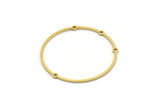 Brass Circle Charm, 2 Raw Brass Circle Charms With 4 Loops, Earring Findings, Geometric Charms, Connectors (34x33x0.80mm) SMP0469