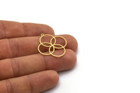 Brass Round Charm, 6 Raw Brass Round Shaped Charms With 1 Loop, Pendants, Findings (29x27x0.80mm) SMP0470