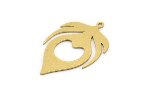Brass Charm, 6 Raw Brass, Charm Pendants, Findings, Brass Charms With 1 Loop (31x19x0.60mm) SMP0472