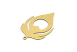 Brass Charm, 6 Raw Brass, Charm Pendants, Findings, Brass Charms With 1 Loop (31x19x0.60mm) SMP0472