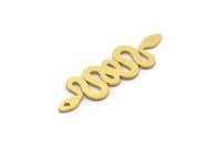 Brass Snake Charm, 12 Raw Brass Snake Shaped Charms With 1 Hole, Pendants, Findings (29x9x0.60mm) SMP0476 A6023