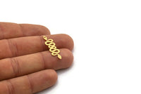 Brass Snake Charm, 12 Raw Brass Snake Shaped Charms With 1 Hole, Pendants, Findings (29x9x0.60mm) SMP0476 A6023