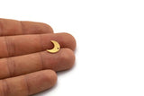 Brass Moon Charm, 24 Raw Brass Crescent Moon Charms With 1 Hole, Findings (13x4.5x0.60mm) SMP0478