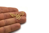 Brass Eagle Charm, 4 Raw Brass Eagle Shaped Charms, Bird Charms, Findings (24x37.5x0.60mm) SMP0484