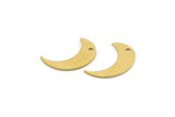 Brass Moon Charm, 50 Raw Brass Crescent Moon Charms With 1 Hole, Findings (15x10x0.60mm) SMP0487