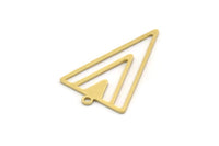 Brass Triangle Charm, 8 Raw Brass Triangle Shaped Charms With 1 Loop, Findings (26x16x0.60mm) SMP0490