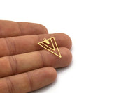 Brass Triangle Charm, 8 Raw Brass Triangle Shaped Charms With 1 Loop, Findings (26x16x0.60mm) SMP0490