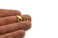 Brass Round Charm, 8 Raw Brass Round Shaped Charms With 1 Loop, Earring Findings, Geometric Charms (28x19x0.80mm) SMP0500