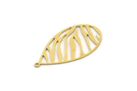 Brass Drop Charm, 4 Raw Brass Drop Shaped Charms With 1 Loop, Findings (34.5x18x0.60mm) SMP0502
