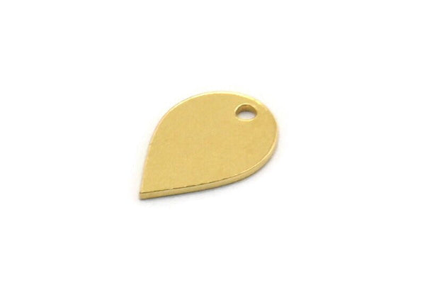 Brass Drop Charm, 24 Raw Brass Drop Charms With 1 Hole, Earrings, Findings (12x8x0.60mm) SMP0505