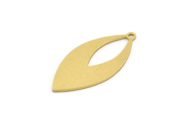 Brass Marquise Charm, 8 Raw Brass Marquise Charms With 1 Loop, Earrings, Pendants (28x13x0.60mm) SMP0506