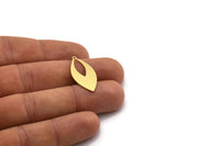 Brass Marquise Charm, 8 Raw Brass Marquise Charms With 1 Loop, Earrings, Pendants (28x13x0.60mm) SMP0506