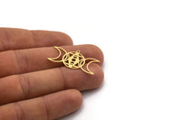 Brass Moon Charm, 8 Raw Brass Crescent Moon Charms With 1 Loop, Moon Phases Charms, Findings (17x33x0.60mm) SMP0508