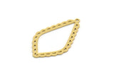 Brass Drop Charm, 6 Raw Brass Drop Shaped Charms With 1 Loop, Findings (32x19x0.60mm) SMP0509