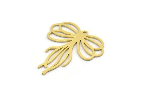 Brass Irregular Charm, 8 Raw Brass Irregular Shaped Charms With 1 Loop (28x24x0.60mm) SMP0510