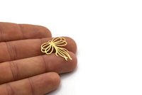Brass Irregular Charm, 8 Raw Brass Irregular Shaped Charms With 1 Loop (28x24x0.60mm) SMP0510