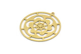 Brass Round Charm, 2 Raw Brass Round Shaped Charms With 1 Loop, Earring Findings, Geometric Charms (32x30x0.60mm) SMP0513