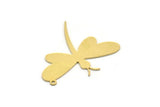 Brass Butterfly Charm, 6 Raw Brass Butterfly Charms With 1 Loop (30x28x0.60mm) SMP0516