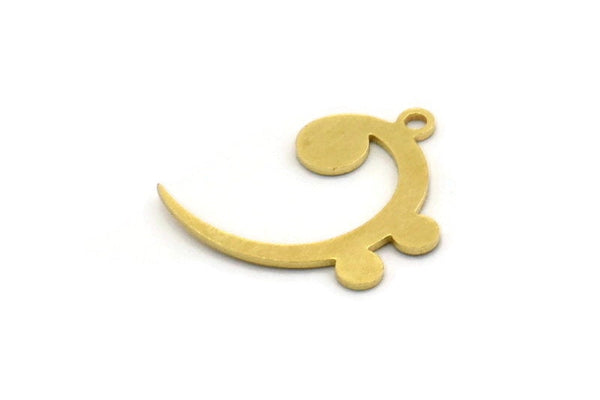 Brass Charm, 24 Raw Brass, Charm Pendants, Findings, Brass Charms With 1 Loop (18x14x0.60mm) SMP0517