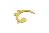 Brass Charm, 24 Raw Brass, Charm Pendants, Findings, Brass Charms With 1 Loop (18x14x0.60mm) SMP0517