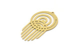 Brass Round Charm, 6 Raw Brass Round Charms With 1 Loop, Fringed Charms, Findings (36x20.5x0.60mm) SMP0518