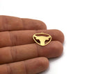 Brass Bull Charm, 8 Raw Brass Ox Head Shaped Charms With 1 Loop, Triangle Charms, Findings (19x20x0.60mm) SMP0520