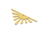 Brass Sun Charm, 12 Raw Brass Rising Sun Charms With 1 Hole, Earring Findings (16x31x0.60mm) SMP0521