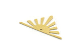 Brass Sun Charm, 12 Raw Brass Rising Sun Charms With 1 Hole, Earring Findings (16x31x0.60mm) SMP0521