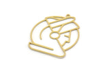 Brass Astronaut Charm, 2 Raw Brass Astronaut Shaped Charms With 1 Loop, Charm Findings (33.5x28x0.60mm) SMP0523