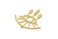 Brass Eye Charm, 8 Raw Brass Eye Charms With 1 Loop, Findings (30x29x0.60mm) SMP0524