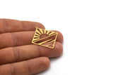 Brass Sun Charm, 4 Raw Brass Rising Sun Charms With 1 Loop, Sea Charms, Earring Findings (37x34x0.60mm) SMP0526