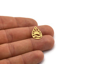 Brass Drop Charm, 12 Raw Brass Drop Charms With 1 Hole, Sun Charm, Findings (20.5x12x0.60mm) SMP0527