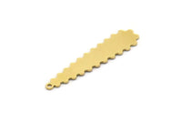 Brass Irregular Charm, 12 Raw Brass Irregular Shaped Charms With 1 Loop (33x8x0.60mm) SMP0529