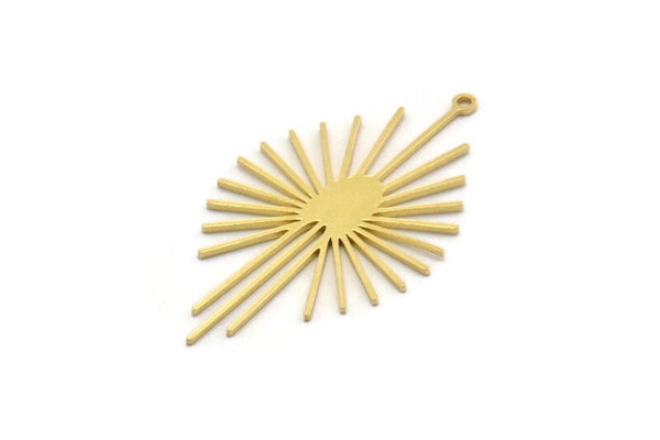 Brass Irregular Charm, 8 Raw Brass Irregular Shaped Charms With 1 Loop (45x25x0.80mm) SMP0531