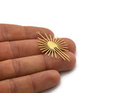 Brass Irregular Charm, 8 Raw Brass Irregular Shaped Charms With 1 Loop (45x25x0.80mm) SMP0531