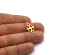 Brass Diamond Charm, 12 Raw Brass Diamond Shaped Charms With 1 Loop, Findings (25x12x0.60mm) SMP0532