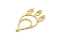 Brass Drop Charm, 8 Raw Brass Drop Shaped Charms With 1 Loop, Findings (30x15x0.60mm) SMP0533