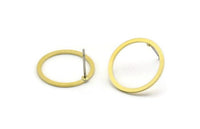 18mm Circle Earring - 8 Raw Brass Circle Stud Earrings (18x1.3x0.80mm) A6027 A3363