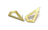 Brass Triangle Earring, 2 Raw Brass Triangle Stud Earrings (38x20x0.8mm) U148 A3577