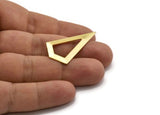 Brass Triangle Earring, 2 Raw Brass Triangle Stud Earrings (38x20x0.8mm) U148 A3577