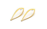 Brass Drop Earring, 8 Raw Brass Drop Stud Earrings With 1 Loop (37x13x1mm) D1541 A3246