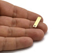 Tiny Rectangle Earring, 12 Raw Brass Rectangle Stud Earrings with 1 Hole (20x5x0.80mm) U025 A6838