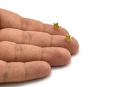 Brass Star Earring, 12 Raw Brass Star Shaped Stud Earrings (7x7x0.80mm) A6837