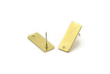 Brass Rectangle Earring, 12 Raw Brass Rectangle Stud Earrings (20x8x0.80mm) A0812 A6841