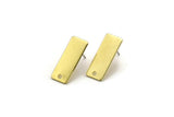 Brass Rectangle Earring, 12 Raw Brass Rectangle Stud Earrings (20x8x0.80mm) A0812 A6841