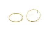 Boho Circle Earring, 8 Cutting Raw Brass Circles Stud Earrings (30mm) A0589 A6845
