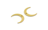 Brass Moon Charm, 12 Raw Brass Crescent Moon Charms With 1 Hole (16x3x0.80mm) A3257