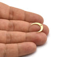 Brass Moon Charm, 12 Raw Brass Crescent Moon Charms With 1 Hole (16x3x0.80mm) A3257