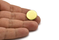 Brass Round Earring, 4 Raw Brass Cabochon Stud Earrings  (18x1.5mm) Y194 A6847